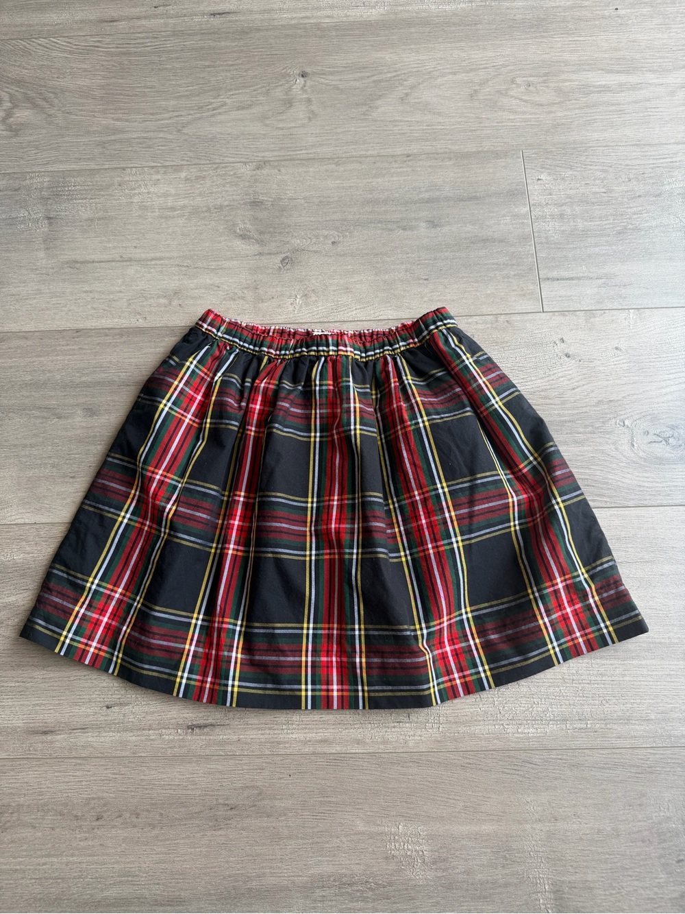 Crewcuts Holiday Plaid A-Line Skirt with Elastic Waist - size 6-7
